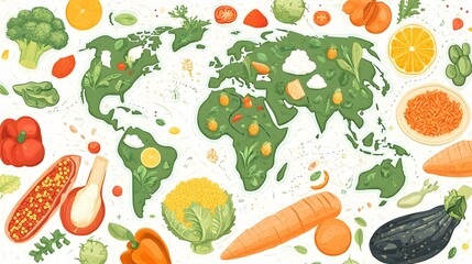 A global map showing the impact of climate change on food production and supply chains. 