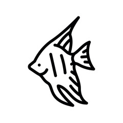 Mollinesia black line icon. Tropical fish