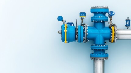 Mini hydroturbine system for home power generation top view industrial setting innovative design