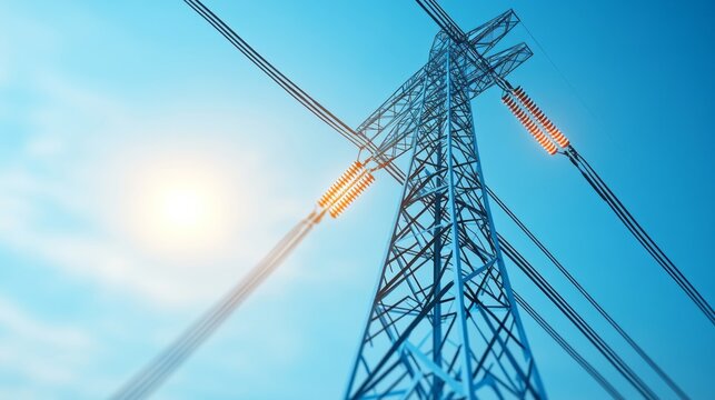 Exploring sustainable energy solutions aerial view of energy grid future technology clear skies map concept