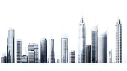 Obraz premium Big city skyline isolated on a white background