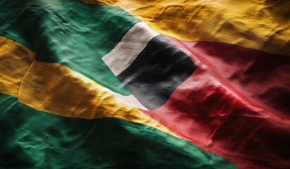 Waving mozambique flag symbolizing national pride and cultural heritage