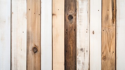 Fototapeta premium Natural Wood Planks with Varied Textures and Colors Suitable for Rustic or Vintage Backgrounds in Creative Projects and Interior Design