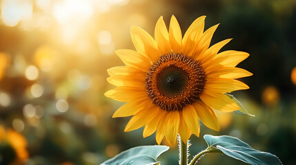 Fototapeta premium Photo Sunflower Bloom Sunlight Nature Yellow Petal