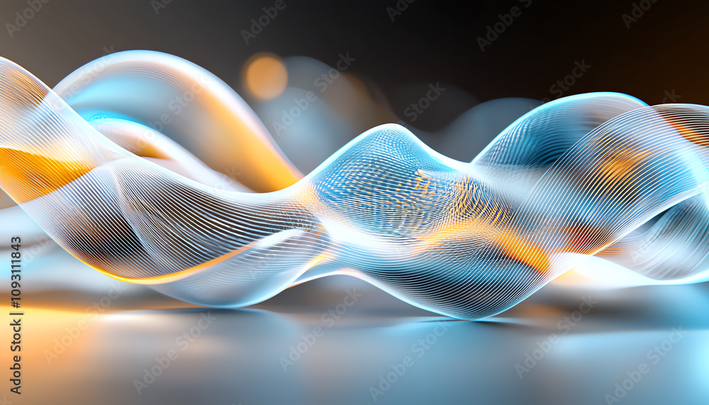 Poster dynamic abstract waveform display digital space visual art colorful environment close-up conceptual 