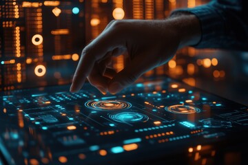 Interacting with holographic interface to manage data flow in futuristic server room: driving innovation and technological advancement