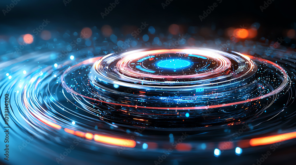 Poster dynamic energy flow abstract visualization digital art futuristic environment close-up view concept 
