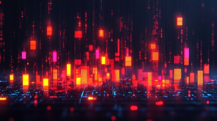 Dynamic digital visualization abstract environment data-driven content futuristic setting technology concept