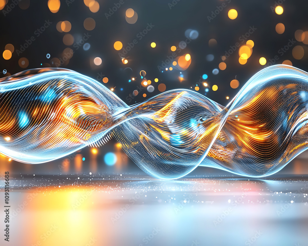 Poster dynamic flow of light and color abstract background digital art vibrant atmosphere close-up artistic