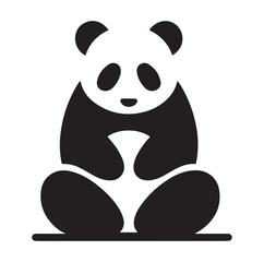 Minimal Panda illustration silhouette Vector SH