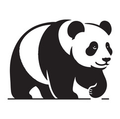 Minimal Panda illustration silhouette Vector SH