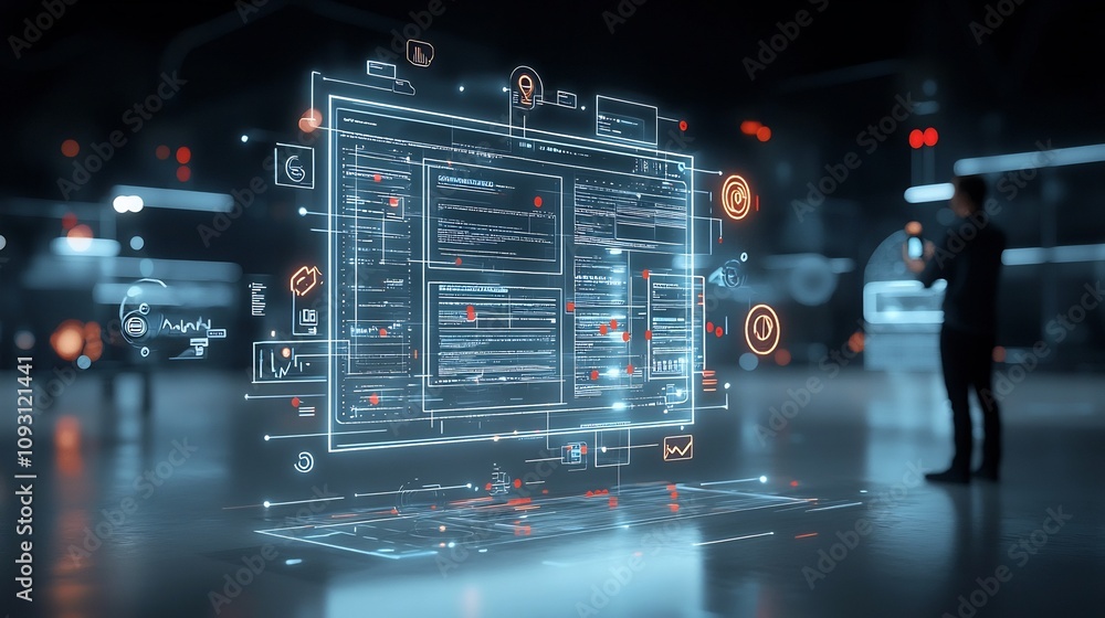 Poster detailed showcasing assurance and compliance concept with a glowing digital checklist held by a hand