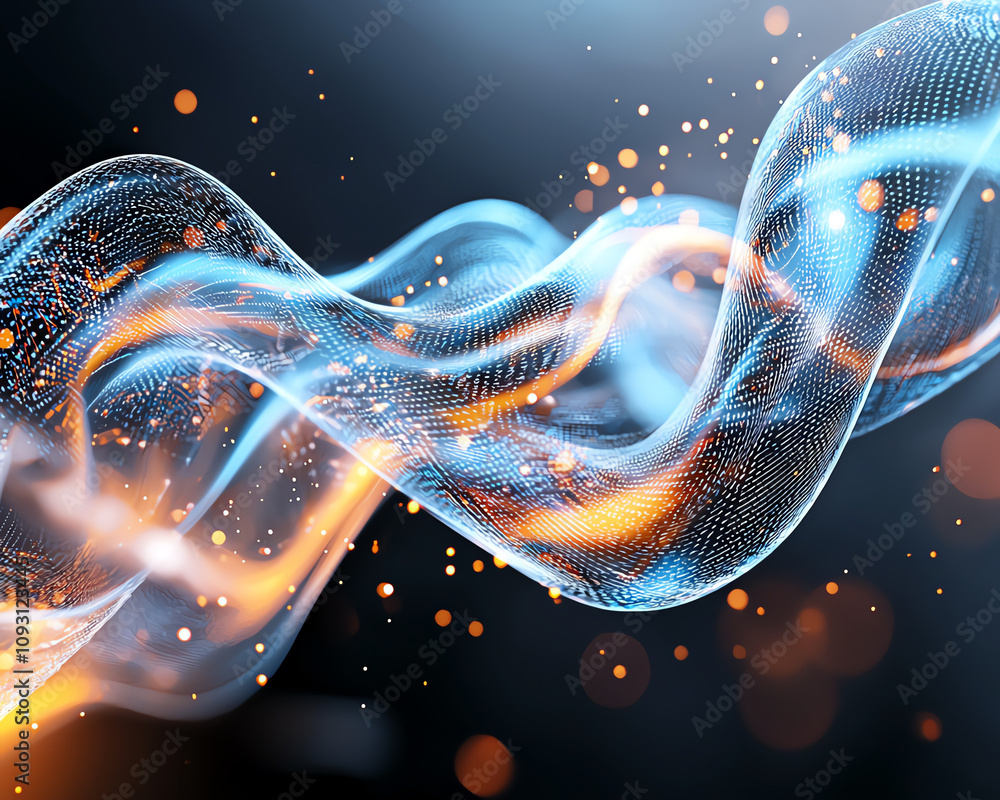 Poster dynamic energy flow abstract digital space visual art futuristic environment close-up view conceptua