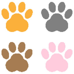 猫の手ドット絵4種類