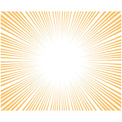Obraz premium オレンジの集中線（サンバースト）