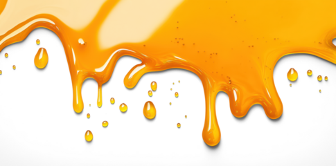 Honey Drips on Transparent Background