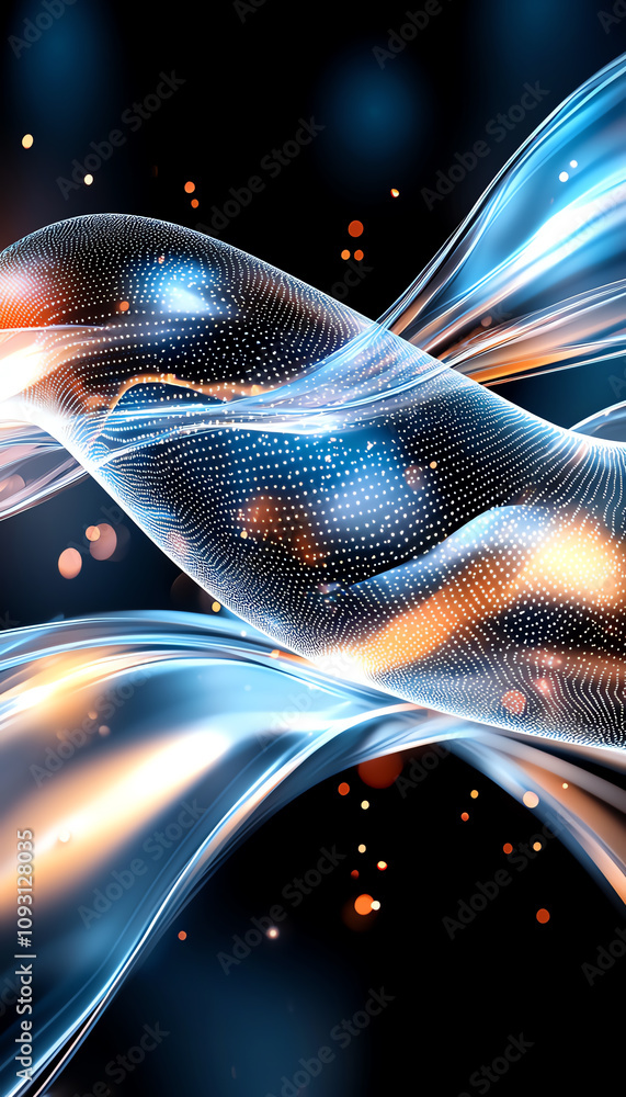 Poster dynamic energy flow abstract space digital art futuristic environment close-up view visual concept f