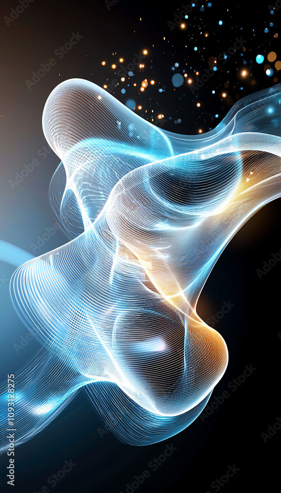 Aufkleber dynamic light patterns abstract digital space visual art contemporary environment artistic viewpoint