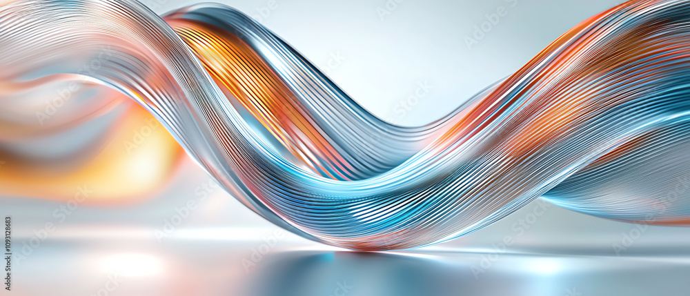 Poster dynamic waves of color in abstract art virtual space digital artwork modern design close-up view flu