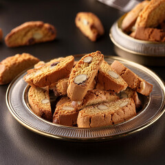 a plate of Cantuccini (Biscotti)