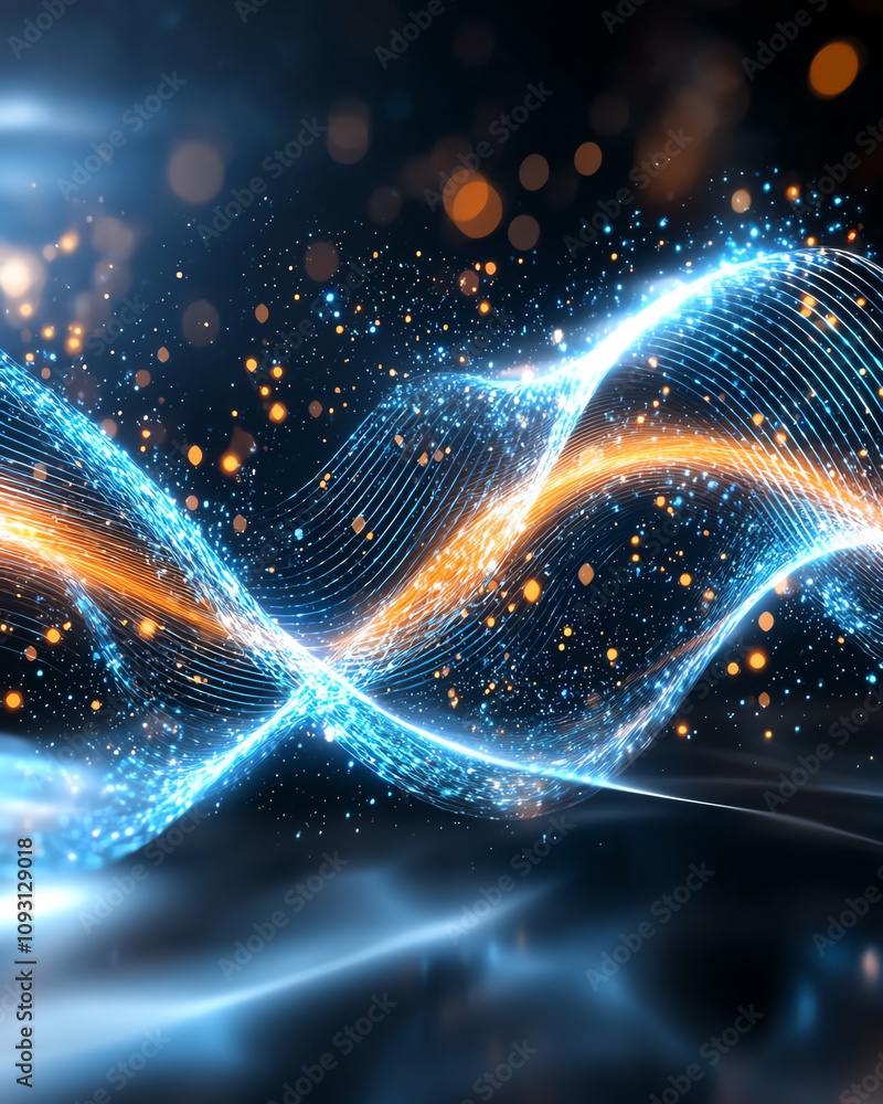 Aufkleber dynamic abstract wave patterns digital art environment vibrant colors modern aesthetic futuristic co