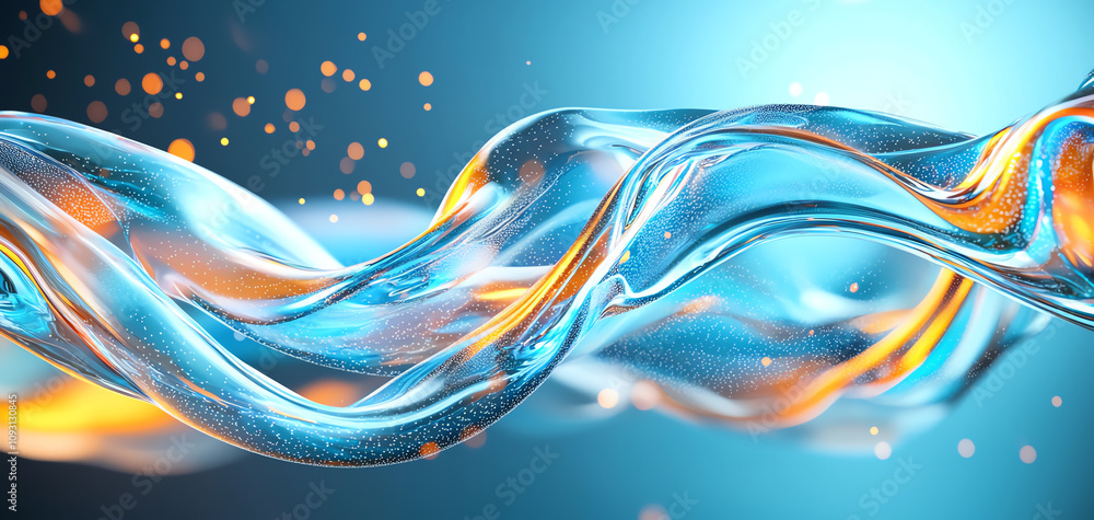 Poster dynamic flow of water abstract art creative expression colorful background fluid motion conceptual b