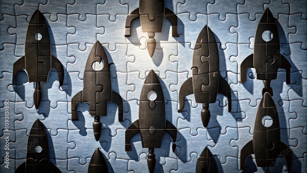 Poster the puzzle of success a conceptual illustration depicting the importance of teamwork and collaborati