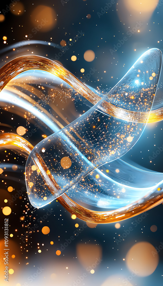 Poster dynamic abstract light waves digital art colorful background vibrant atmosphere visual concept for m