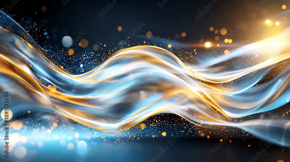 Poster dynamic flow of light and color abstract art digital creation modern design vibrant viewpoint visual