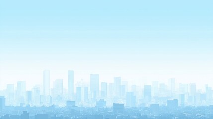 Fototapeta premium Tranquil Skyline with Soft Blue Hues, Creating a Dreamy Urban Atmosphere in the Morning Sky that Invites Imagination and Inspiration for Creative Projects