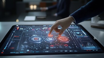 A vibrant futuristic digital interface displays growth projections from 2020 to 2025