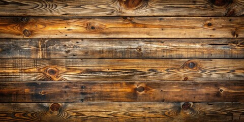 A Rustic and Weathered Wooden Plank Background, Showcasing the Beauty of Natural Wood Grain and Knots