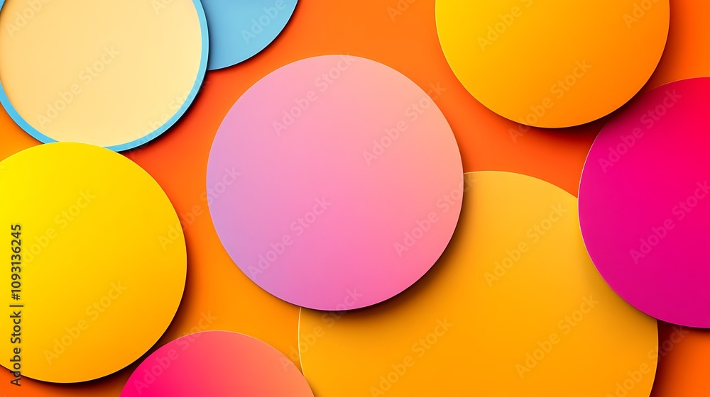 Poster abstract colorful overlapping circles background design
