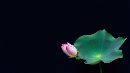 Minimalist composition with the lotus flower as the central element, isolated, elegant