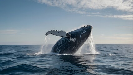 Fototapeta premium Ocean Wildlife Highlight Humpback Whale Breach