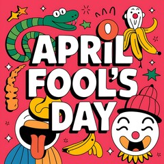 April Fools Day Cartoon Illustration Featuring Fun Characters
