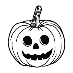 Pumpkin and Jack O Lantern Hand Drawn  Spooky and Cute Vector