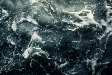 Naklejka premium Photo Dark Water Foam Texture Abstract Background