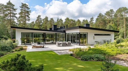 Modern Luxury Home in a Wooded Setting