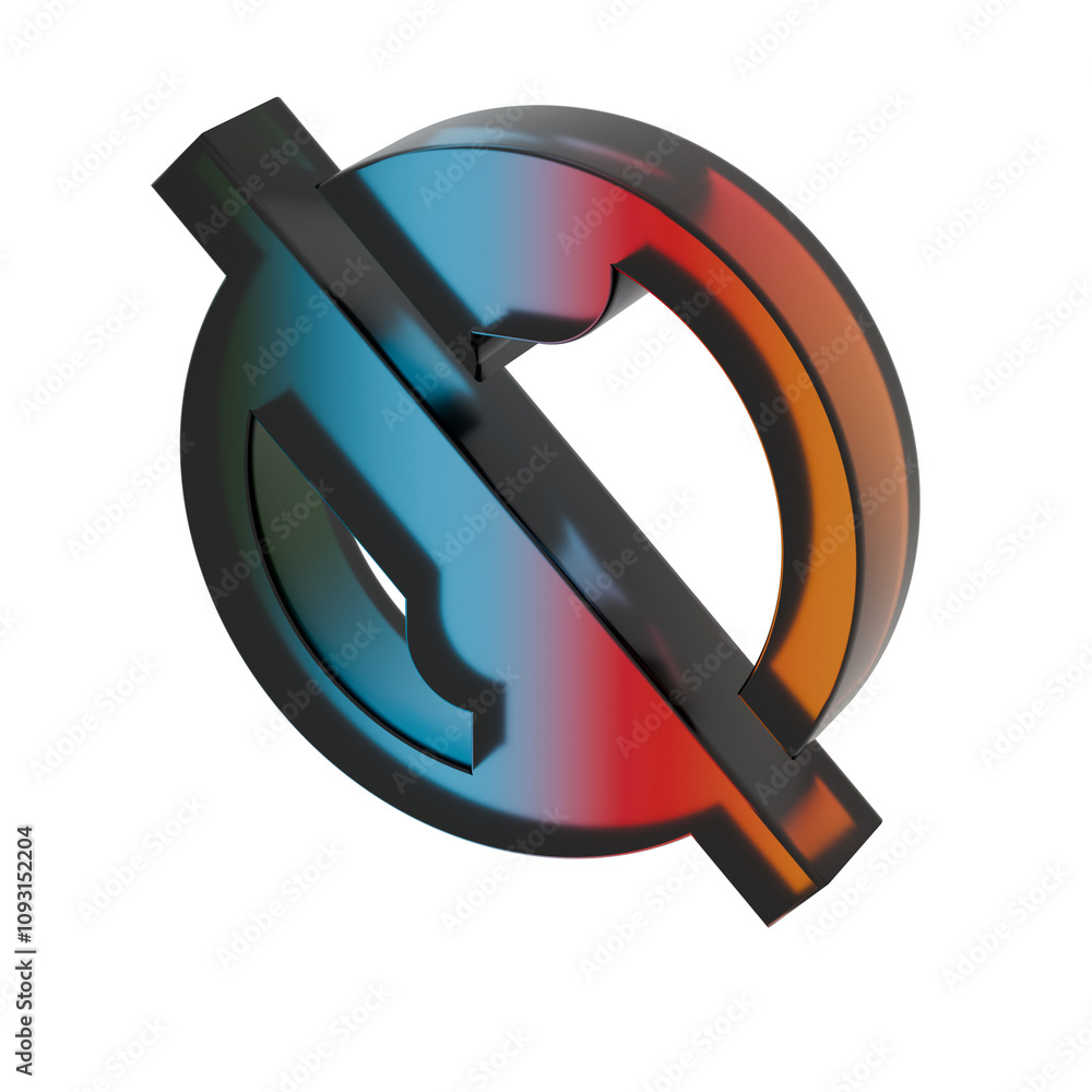 Poster 3d gradient public off symbol icons