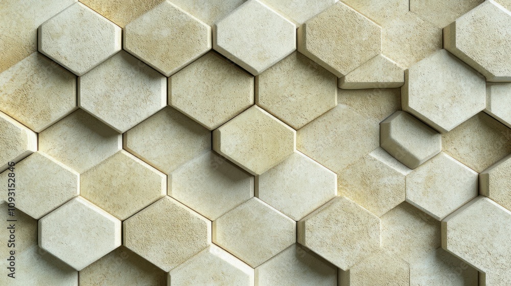Poster abstract beige hexagon pattern: a 3d textured background