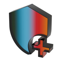 3D Gradient abstract illustrations Blue Add Moderator symbol icons