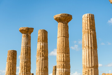 The columns of the Temple of  Heracles (Ercole), located in the park of the Valley of the Temples...