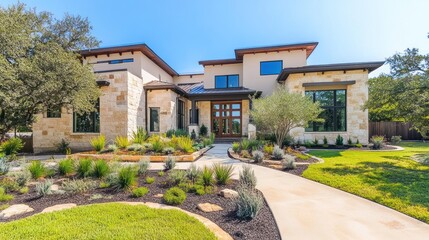 Luxury Modern Home Exterior, Texas Hill Country Style