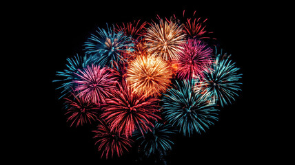 Colorful fireworks lighting up the night sky