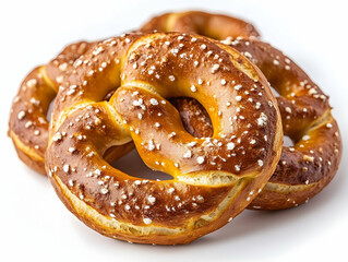 Photo Freshly Baked Soft Pretzels with Salt