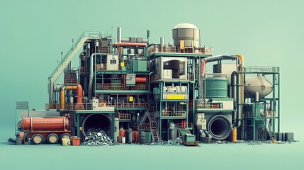 Recycling machines converting industrial waste into reusable materials