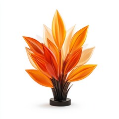 Artistic display of autumn leaves home decor decorative sculpture indoor environment close-up view nature-inspired design