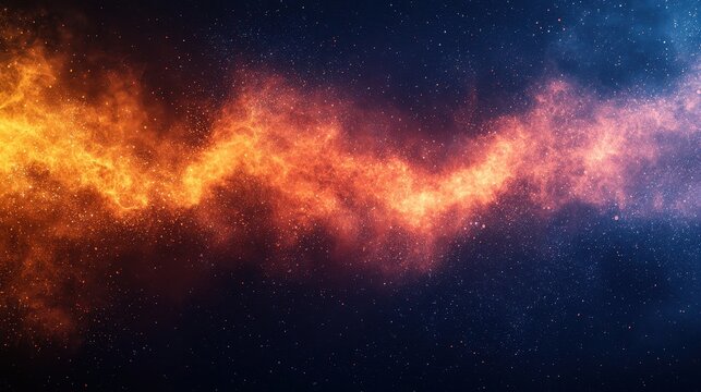 A glowing gradient background transitioning from rich indigo to fiery orange, with subtle particle effects. The bold and striking design feels dramatic and modern. Perfect for dynamic and impactful 