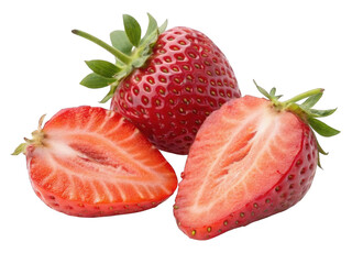 Strawberries isolated on transparent background
